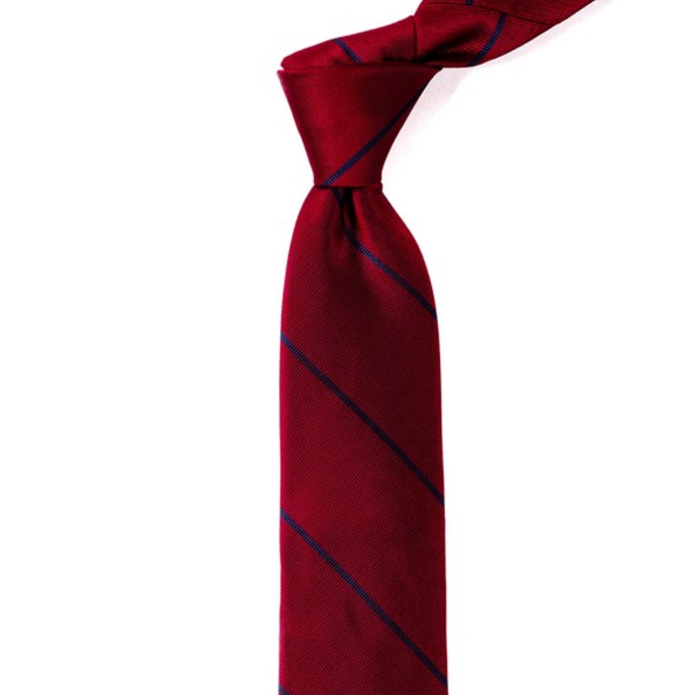 2x Tie Bar Delta Stripe Ties, super skinny, silk - Picture 8 of 15
